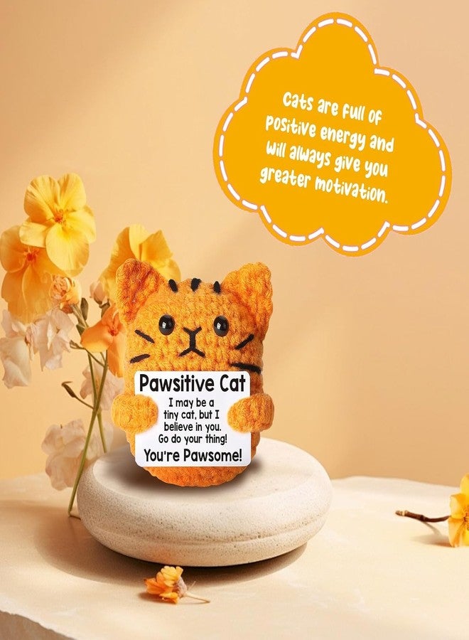 BCNJEPIN Crochet Toys, 1PCS Handmade Orange Cat Plush Doll, Soft Table Decor for Office and Study, for All Ages, Cotton Yarn Crafted with Care - Image 4
